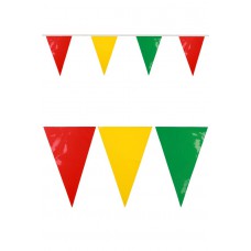 PVC vlaggenlijn rood/geel/groen 10 mtr. brandveilig